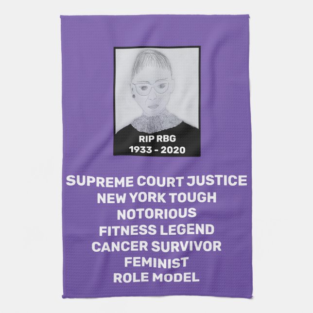 RBG Tribute NY Tough Purple Kitchen Towel (Vertical)