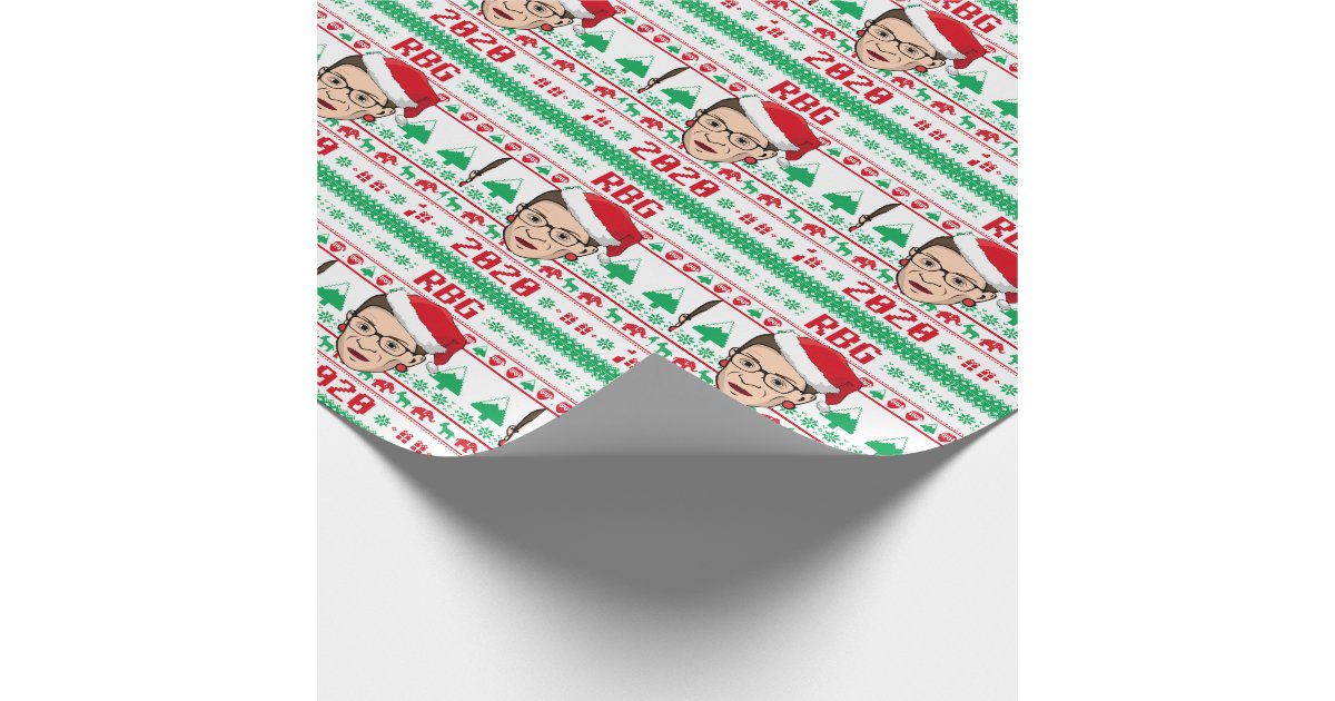 RBG Ugly Christmas Sweater Wrapping Paper Zazzle