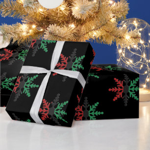 RBG UNIA African-American Kwanzaa Snowflakes Wrapping Paper