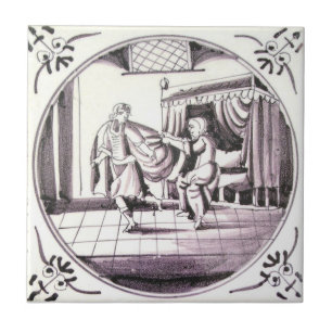 RBT01 Delft Biblical Manganese Red Ceramic Tile