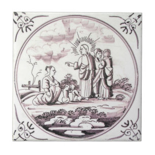 RBT03 Delft Biblical Manganese Red Ceramic Tile
