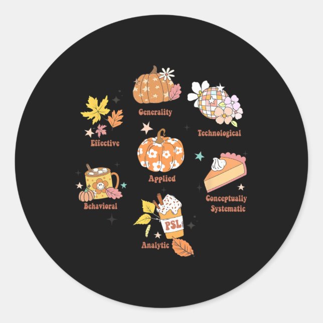 Rbt Aby Bcby Pecs 7 Dimensions Of Behavior Therapi Classic Round Sticker (Front)