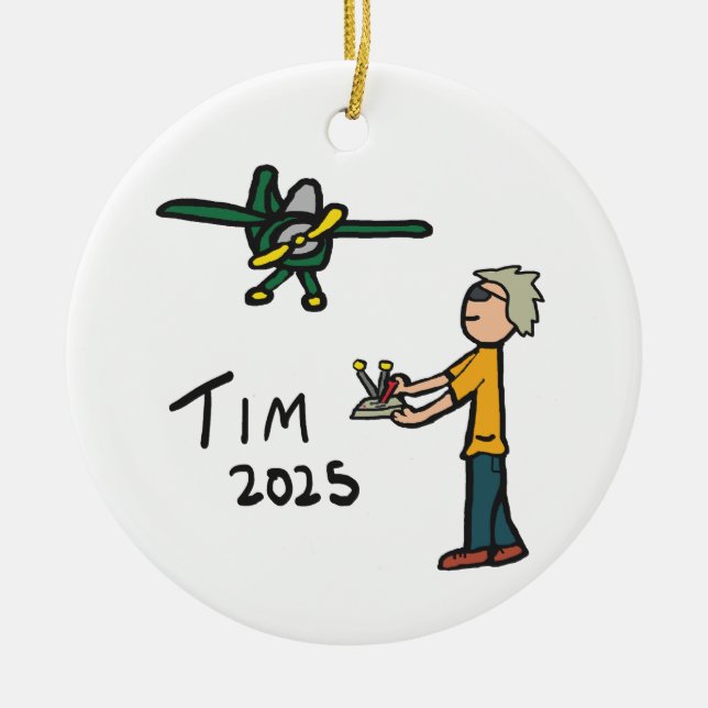RC Airplane - Tim Ceramic Ornament (Front)