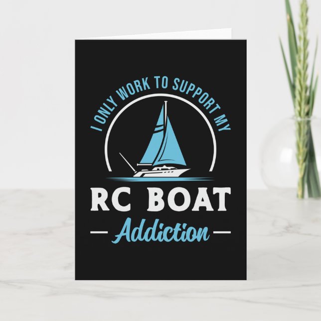 RC Boat Addiction Remote Model Funny RC Boats Card (Front)