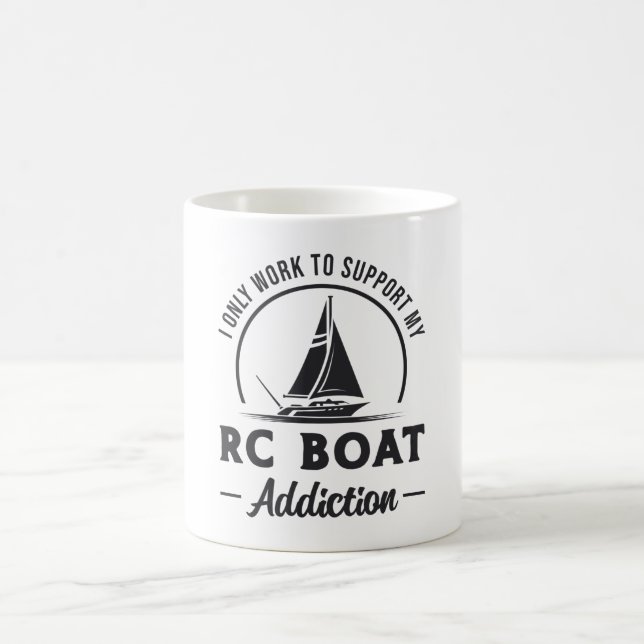RC Boat Addiction Remote Model Radio RC Boats Coffee Mug (Center)