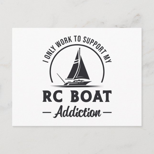 RC Boat Addiction Remote Model Radio RC Boats Postcard (Front)