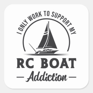 RC Boat Addiction Remote Model Radio RC Boats Square Sticker