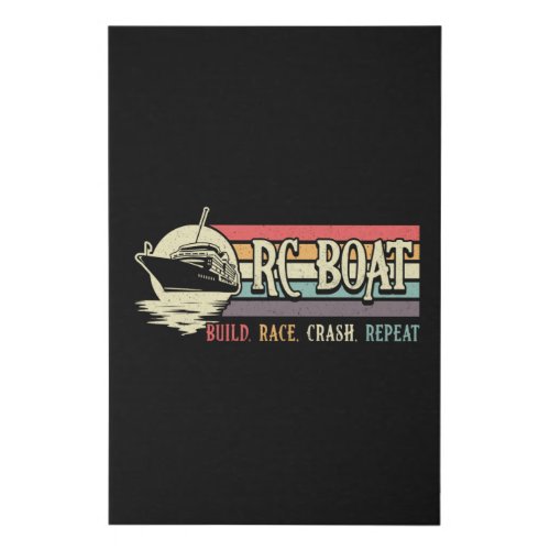 RC Boat Build Race Crash Repeat Model RC Boats Faux Canvas Print