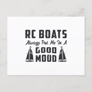 RC Boat Put Me In A Good Mood Radio Model RC Boats Postcard