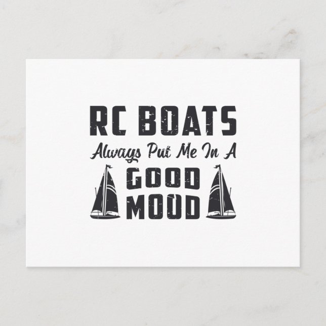 RC Boat Put Me In A Good Mood Radio Model RC Boats Postcard (Front)
