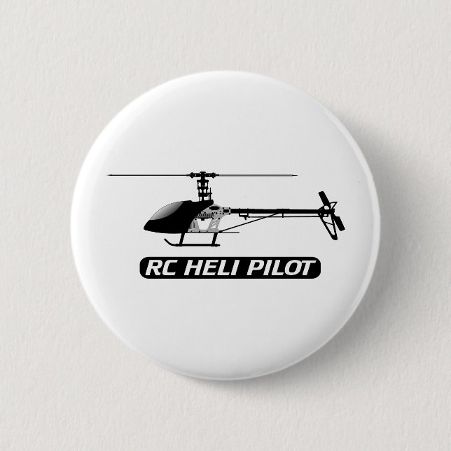 RC Helicopter Pilot Pinback Button (Front)