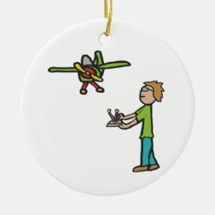 RC Model Airplane Flying Ceramic Ornament