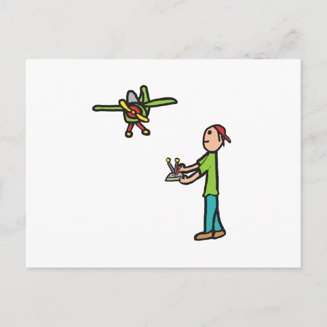 RC Model Airplane Flying Postcard (Front)