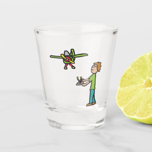 RC Model Airplane Flying Shot Glass