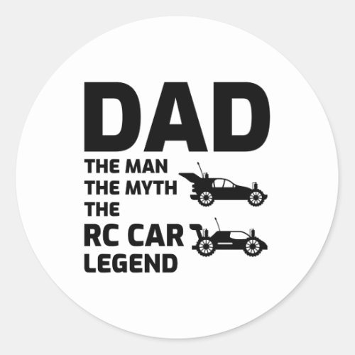 RC Model Car Offroad Race Mud Racing Dad Classic Round Sticker