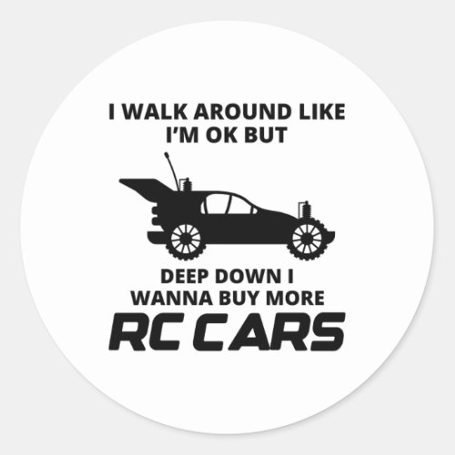 RC Model Car Offroad Race Mud Racing Funny Sayings Classic Round Sticker