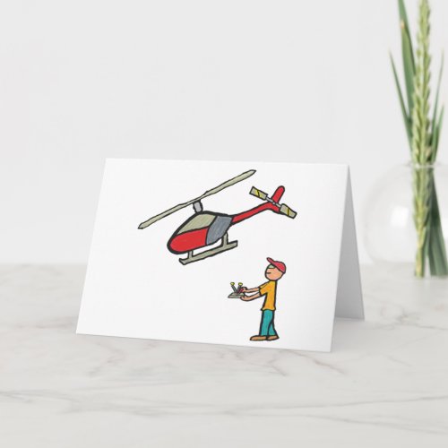 RC Model Helicopter Flying Card