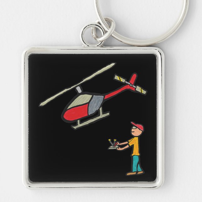 RC Model Helicopter Flying Keychain (Front)