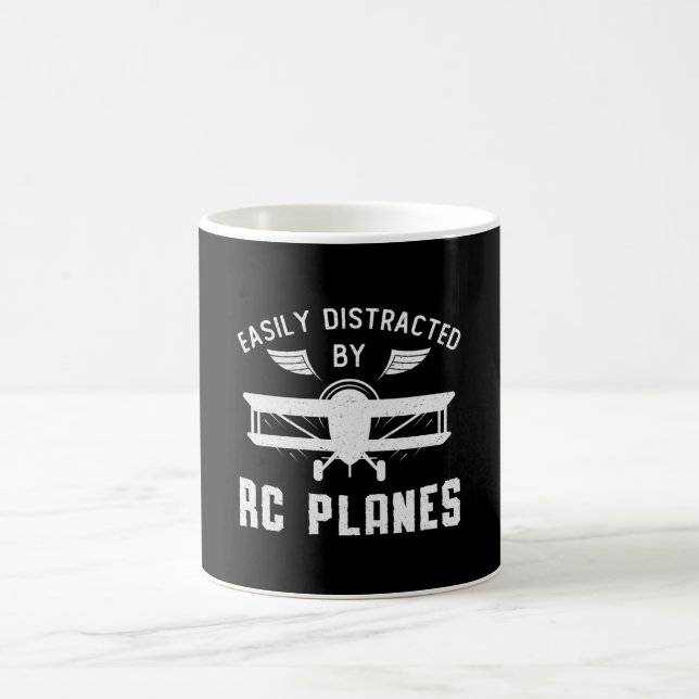 RC Plane Aircraft Easily Distracted By RC Planes Coffee Mug (Center)