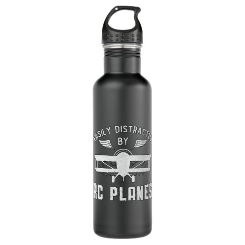 RC Plane Aircraft Easily Distracted By RC Planes Stainless Steel Water Bottle