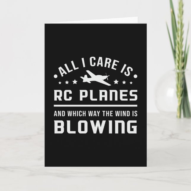 RC Plane Airplane Pilot All I Care Is RC Planes Card (Front)