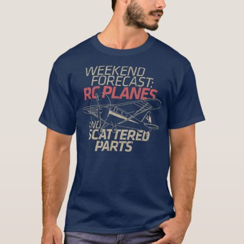 RC Plane Gift Weekend Forecast RC Pilot Model T_Shirt
