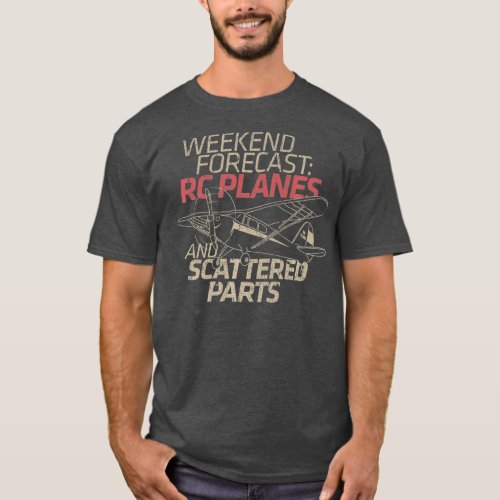 RC Plane Gift Weekend Forecast RC Pilot Model T_Shirt