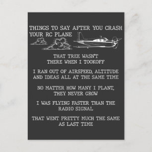 RC Plane Pilot Aviation Hobby Airplane lover Postcard