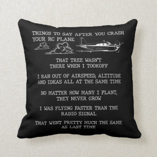 RC Plane Pilot Aviation Hobby Airplane lover Throw Pillow
