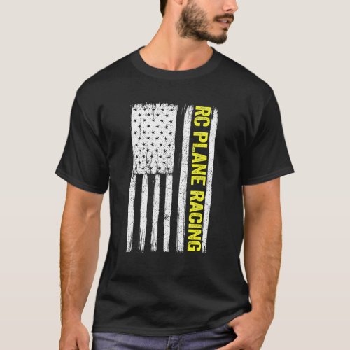 Rc Plane Racing American Flag Radio Controlled Rem T_Shirt