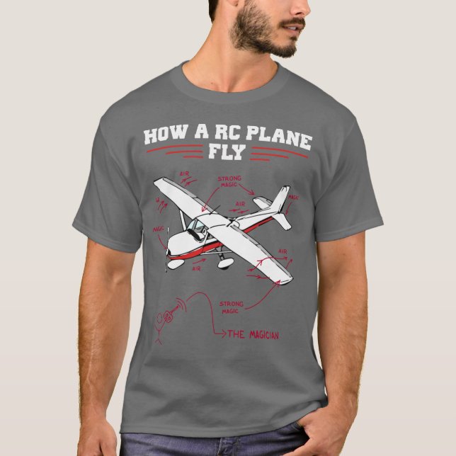 RC Plane Remote Controlled Model Funny Diagram T-Shirt (Front)