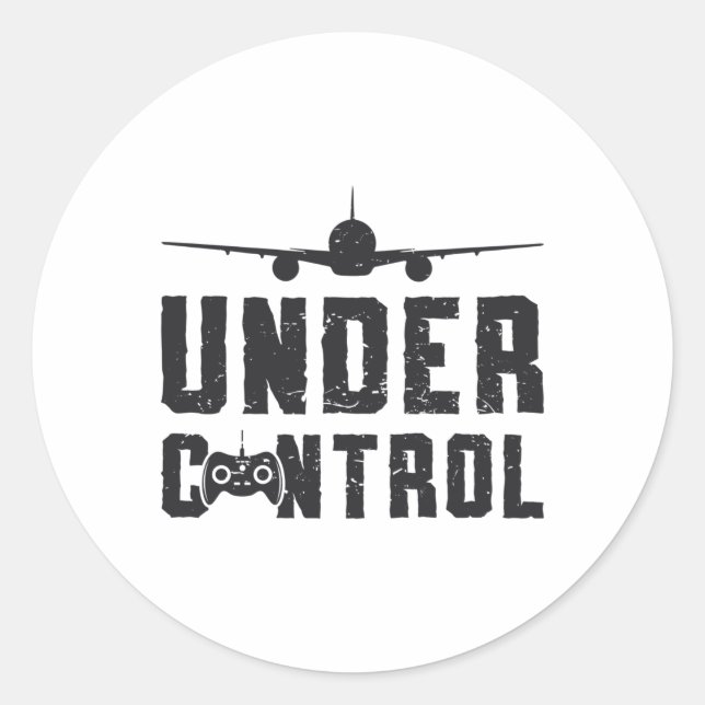RC Plane Under Control Pilot Airplane RC Planes Classic Round Sticker (Front)