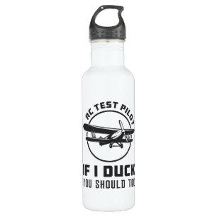 RC Test Pilot If I Duck You Should Too RC Plane Stainless Steel Water Bottle