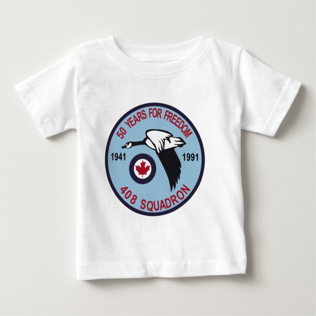 RCAF Patch 408 Squadron Escadron 50 Years Royal Ca Baby T-Shirt (Front)