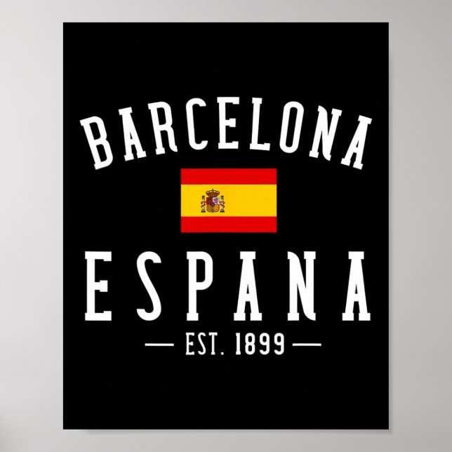 Rcelona Espana Spain Est. Souvenir Flag Map Vacati Poster (Front)