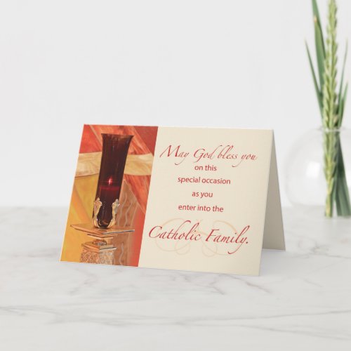 RCIA Congratulations Catholic Red Candle Card