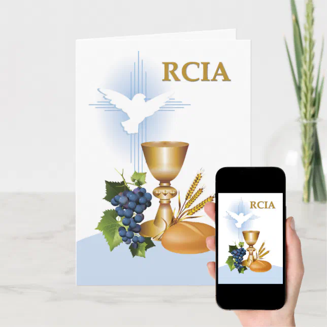 RCIA Congratulations Catholic Sacrament Symbols Card | Zazzle