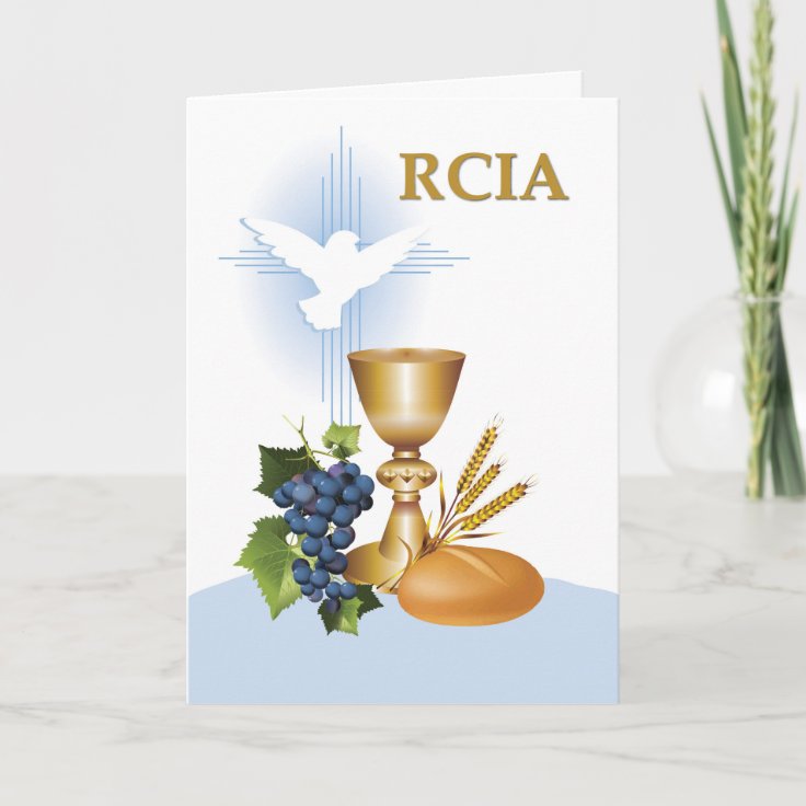 RCIA Congratulations Catholic Sacrament Symbols Card | Zazzle