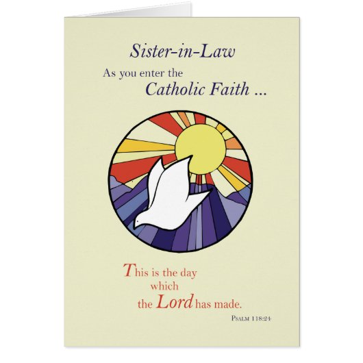 RCIA Dove Circle on Yellow, Sister-in-Law, Convert (Front)