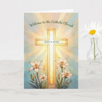 RCIA Name Welcome Catholic Church Cross Lilies