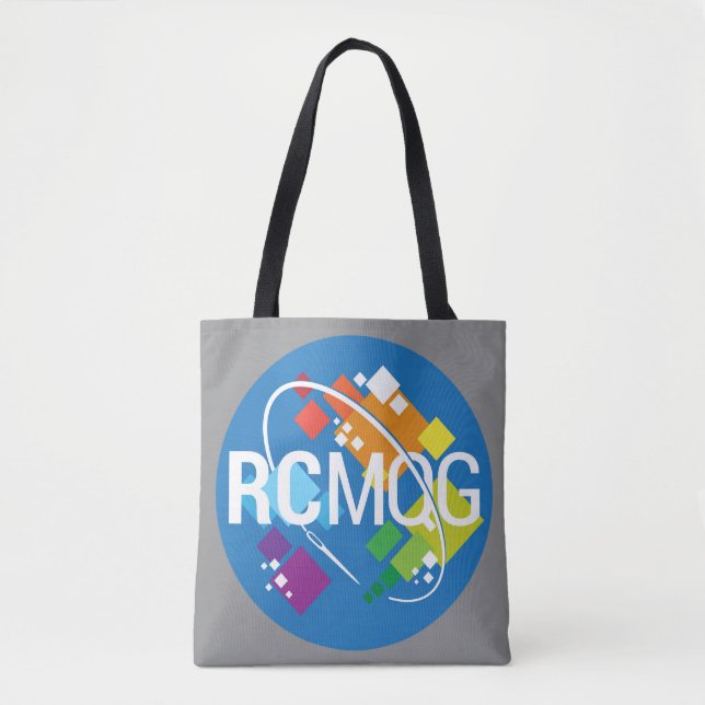 RCMQG Logo Tote Bag--Gray Bag (Front)