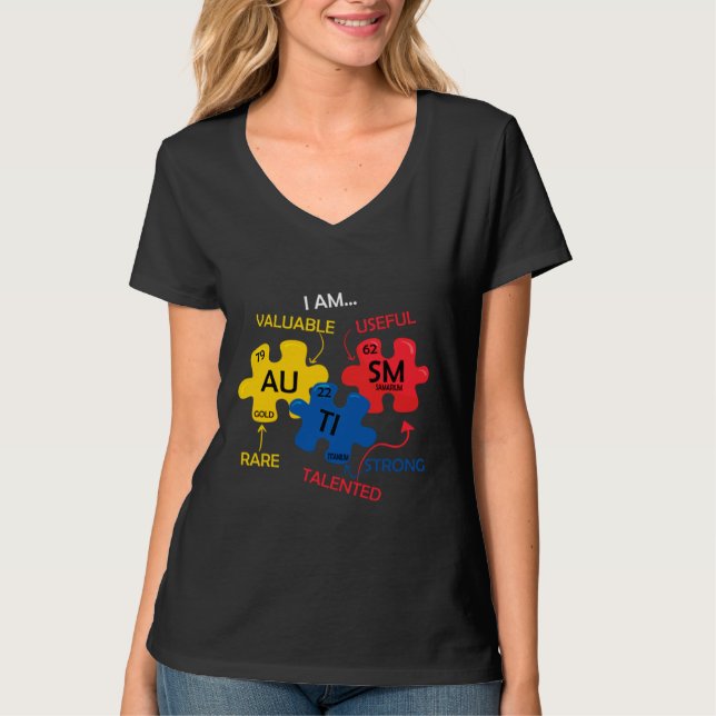 Rd Autism Awareness Periodic Table Elements Autism T-Shirt (Front)