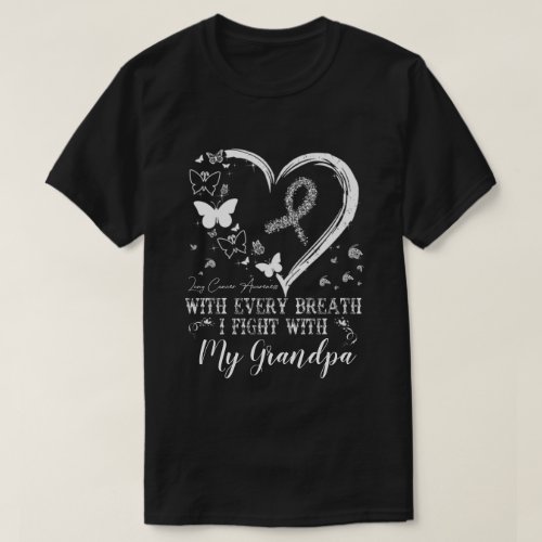 RD Custom Lung Cancer Awareness With Every Breath T_Shirt