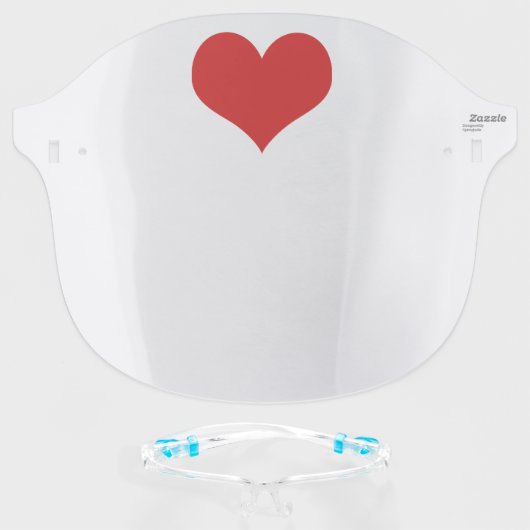 Rd Heart Face Shield (Front w/Glasses)