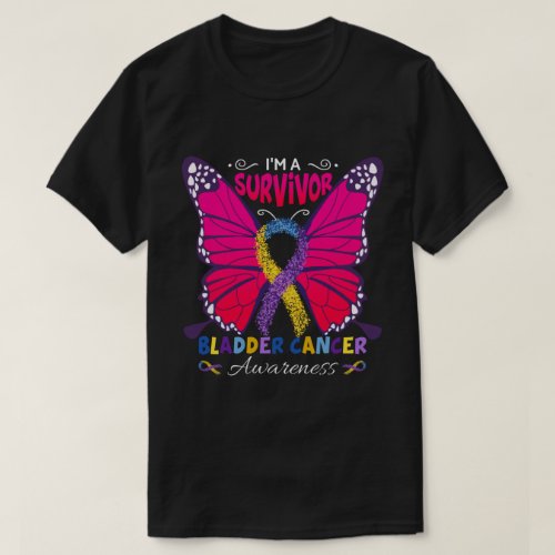 RD Im A Survivor Butterfly Bladder Cancer  T_Shirt