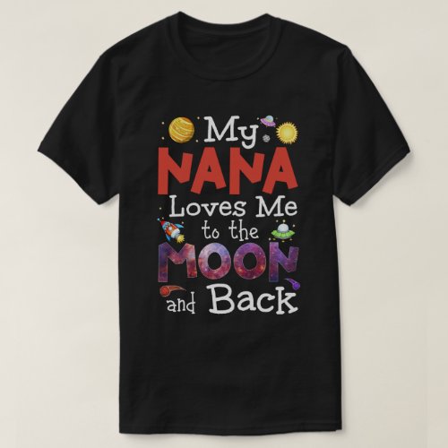RD Kids Nana Loves Me To The Moon  Back Baby  T_Shirt