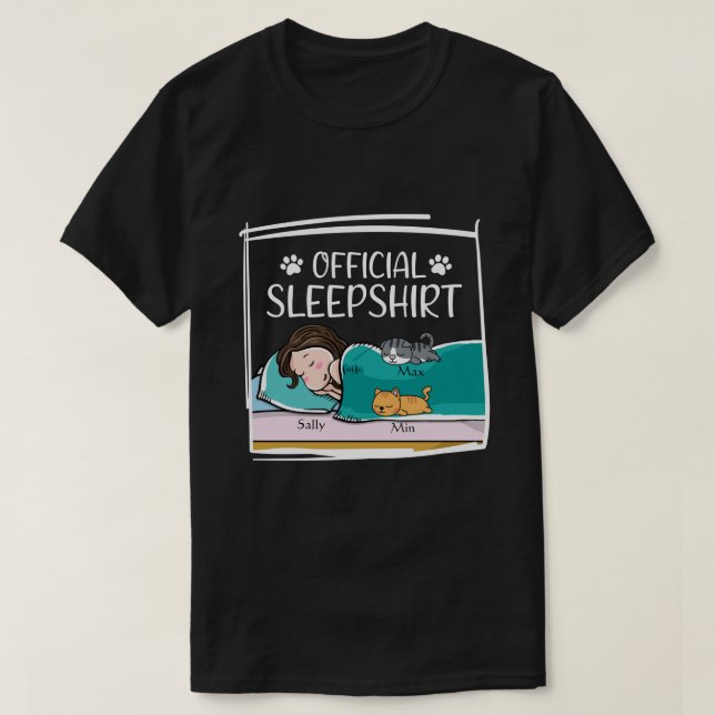 RD Official Sleepshirt - Personalized Cat Lover T-Shirt (Design Front)