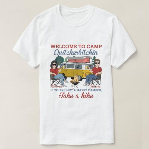 RD Personalized A Happy Camper _ Camping Couple T_Shirt