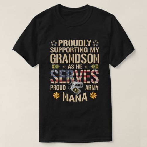 RD Personalized Army Shirt Supporting My Grandson T_Shirt