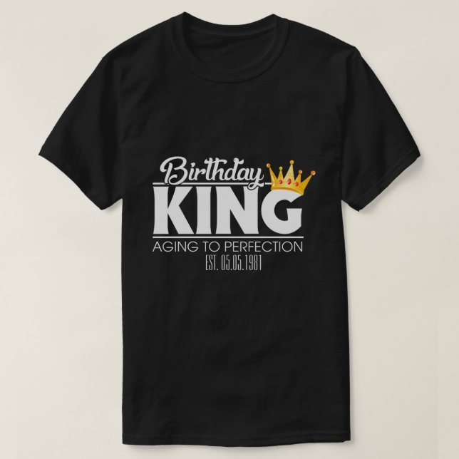 RD Personalized Birthday King, Matching Squad T-Shirt (Design Front)